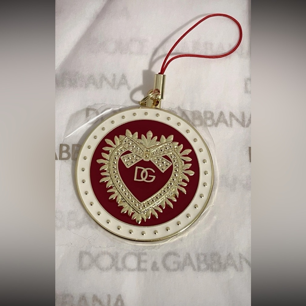 Dolce & Gabbana Red and Gold Heart Medallion